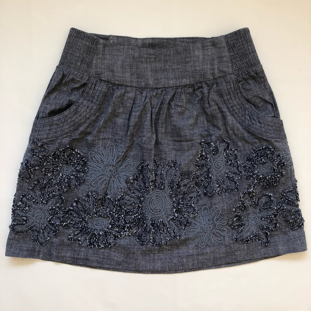 Embroidered Skirt with Pockets